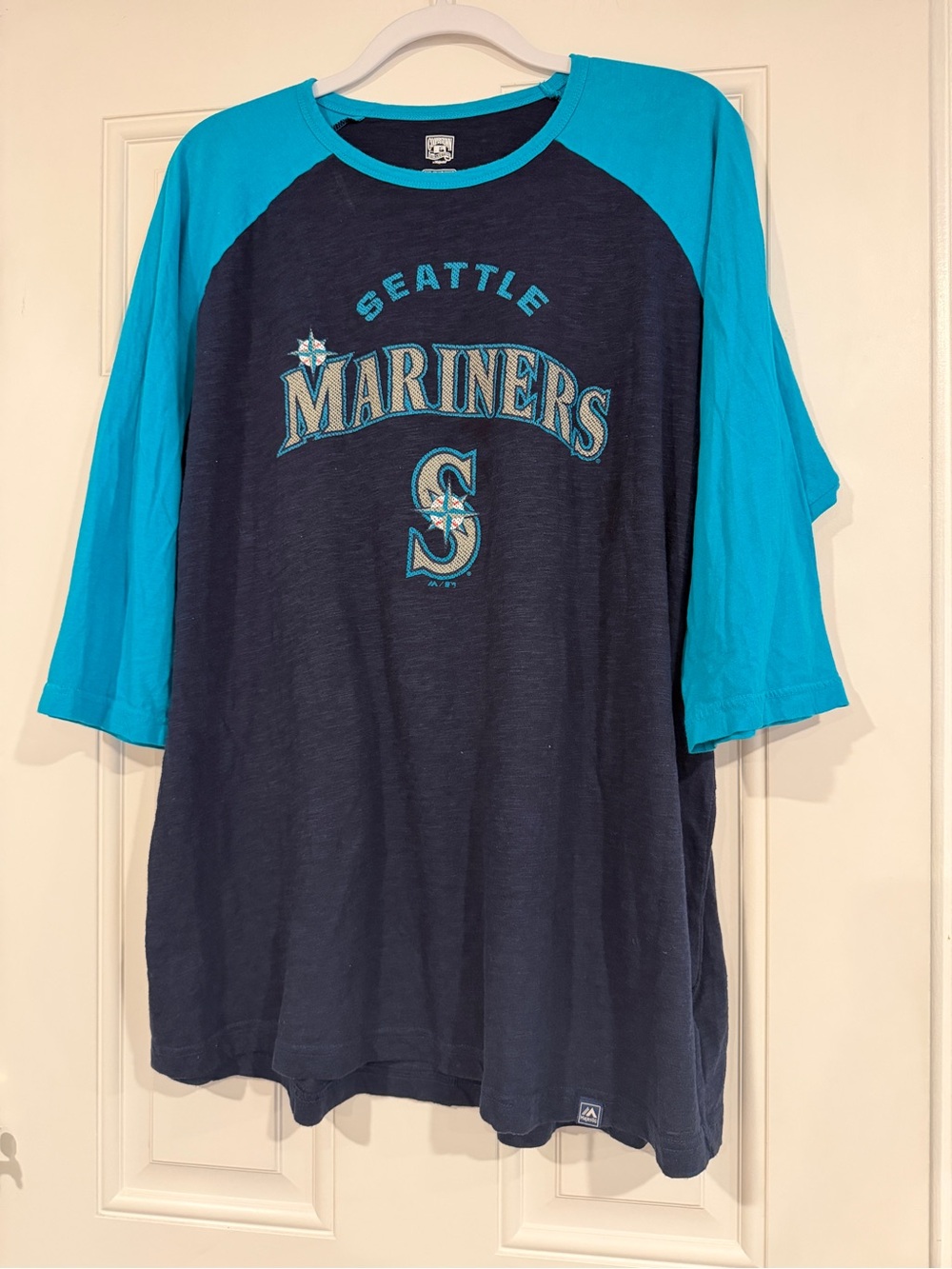 Seattle Mariners Long Sleeve Raglan Tee - Navy & Teal